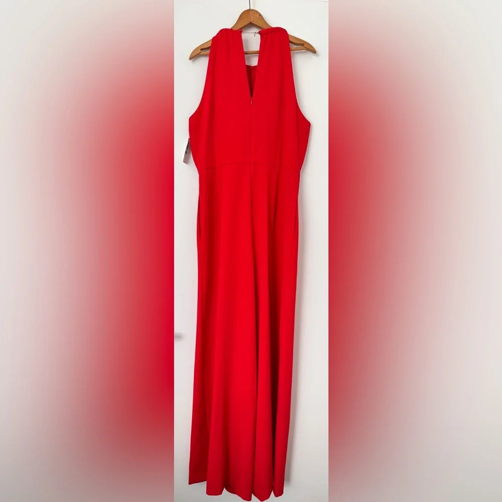 Donna Ricco Red Halter Jumpsuit, Size 16 - NWT - Picture 3 of 10